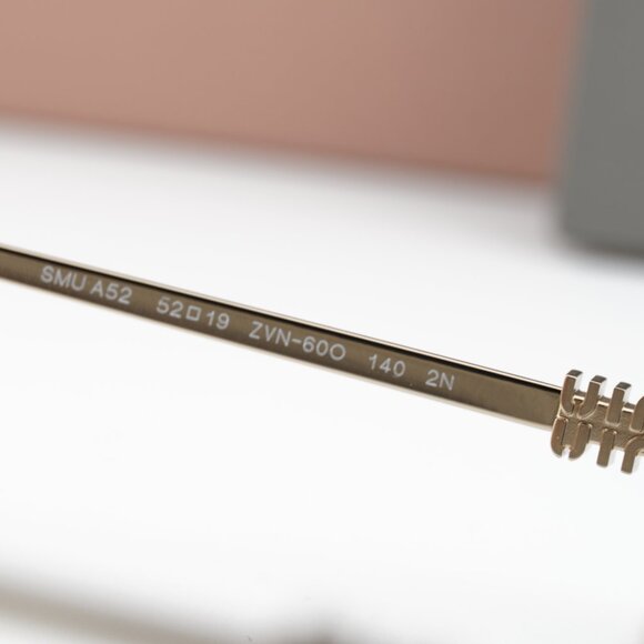 Miu Miu MUA52S ZVN60O Cat Eye Sunglasses - Gold/Blue - Picture 7 of 9